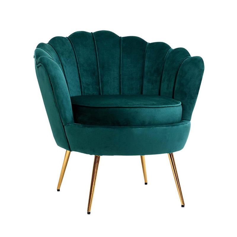 green armchair seashell 