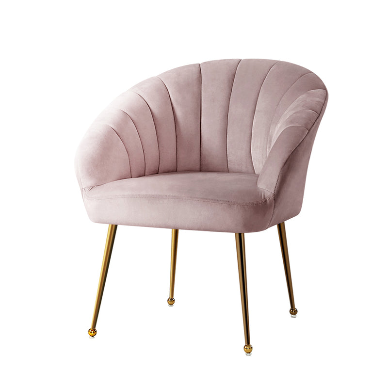 velvet pink armchair seashell 