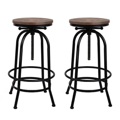 industrial black brown bar stools 