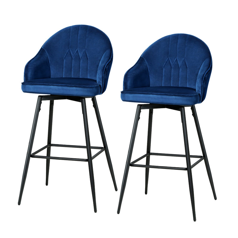 blue velvet bar stool