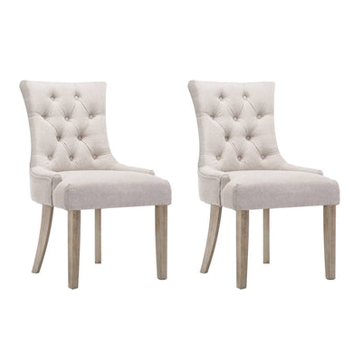 provincial French dining chairs beige fabric