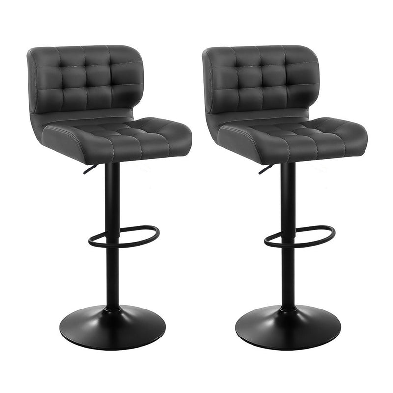 black and grey leather bar stools 