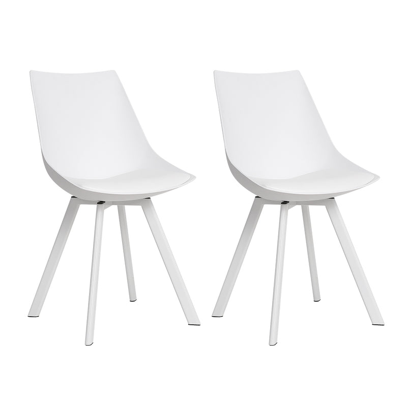 white dining chairs padded 