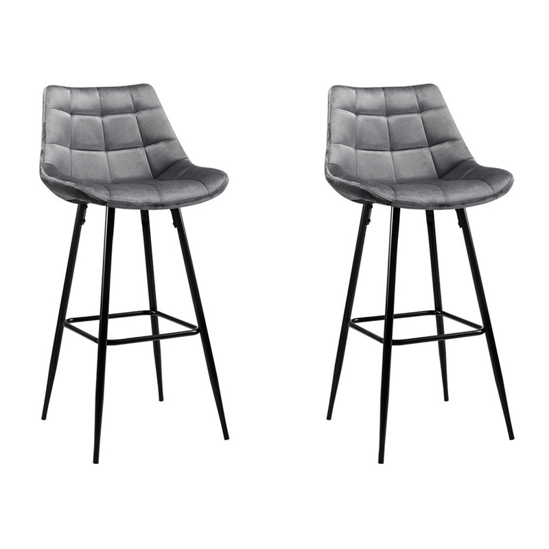 velvet bar stools grey 