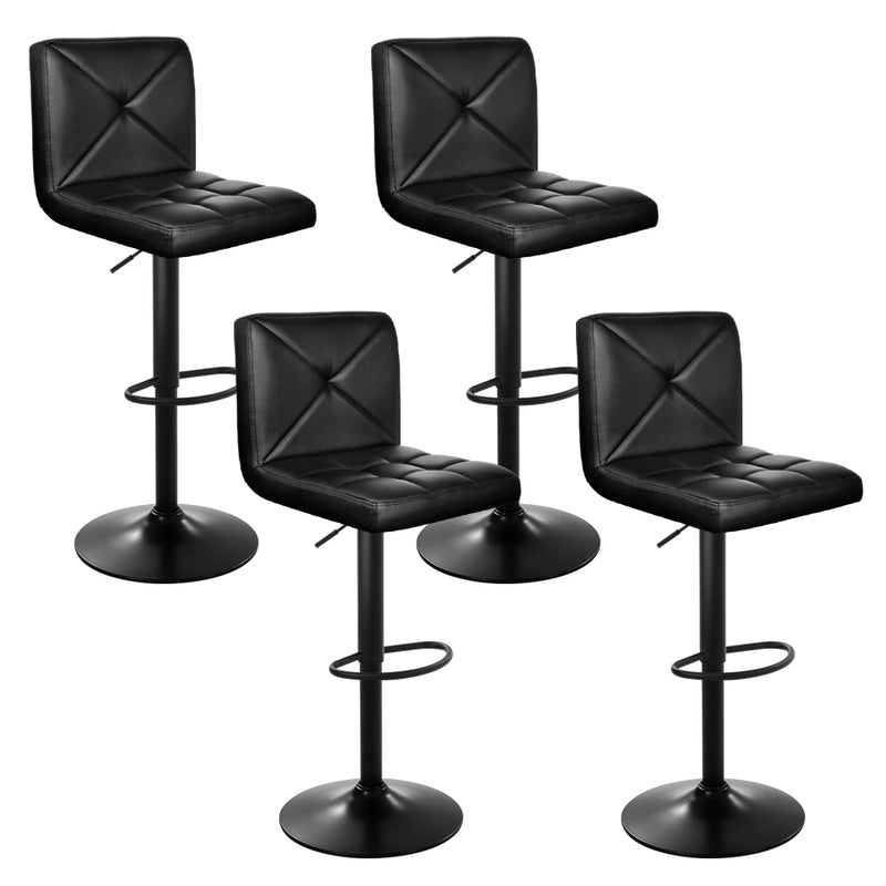 black cushioned bar stools 