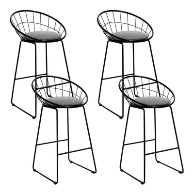 grey black steel fabric bar stools 