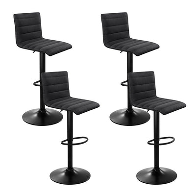 black swivel bar stools faux linen 