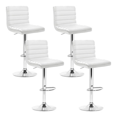 white chrome pu leather bar stools 