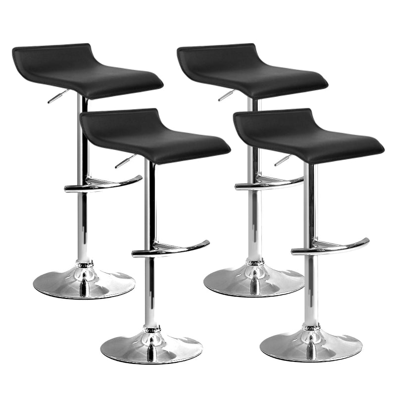 black backless pu leather bar stools 