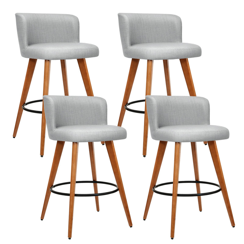 light grey wooden fabric bar stools 