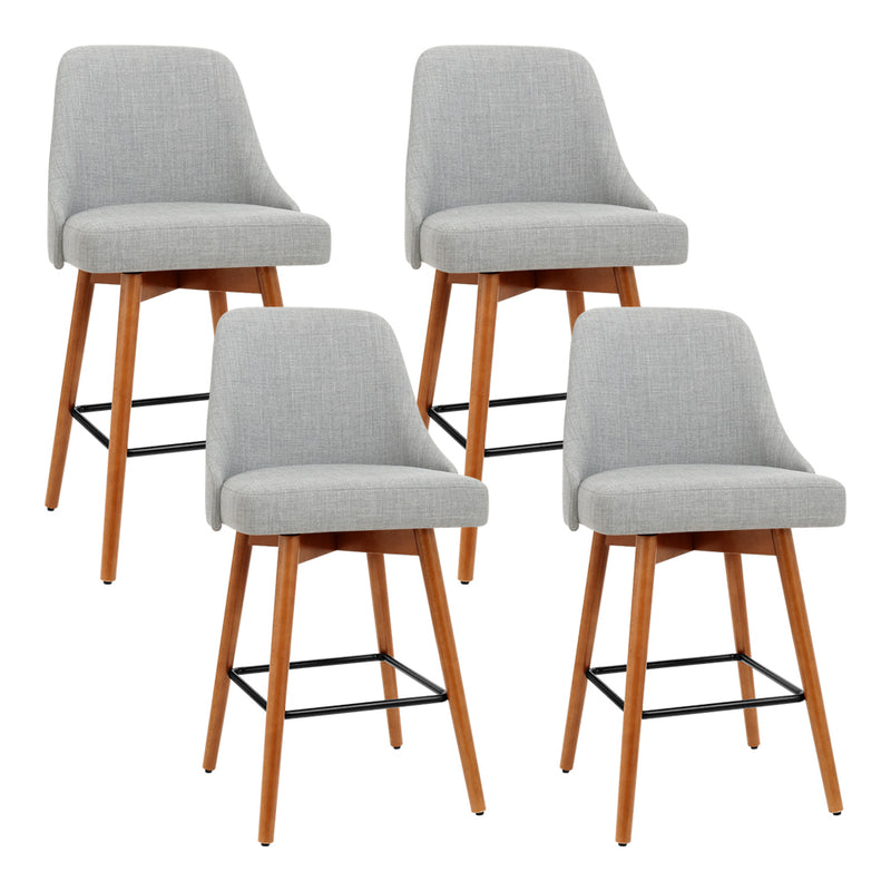 light grey fabric bar stools square footrest 