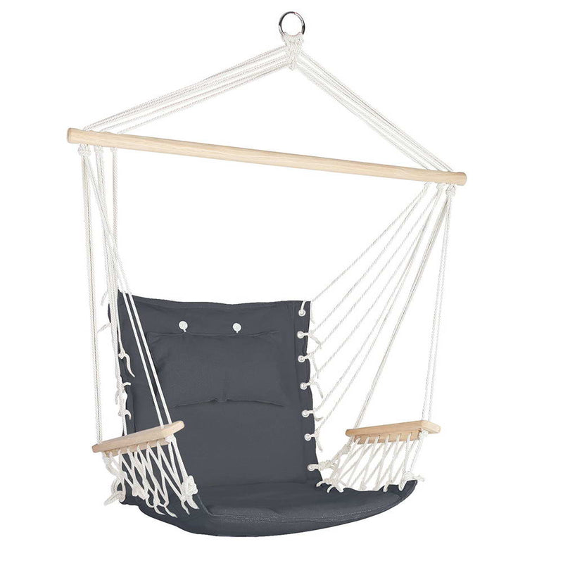 Grey Hammock Swing Chair with Armrest