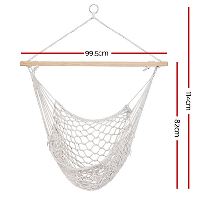 Cream Mesh Hammock Swing Chair