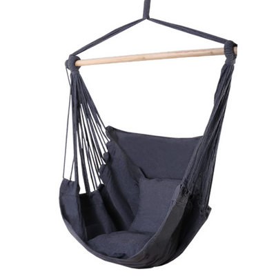 Grey Hammock Swing Chair with Cushion Pillow