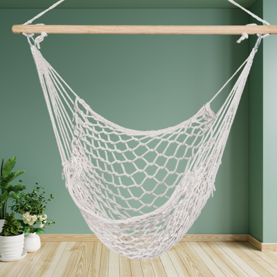 Cream Mesh Hammock Swing Chair