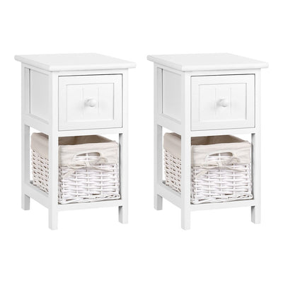 bedside tables white