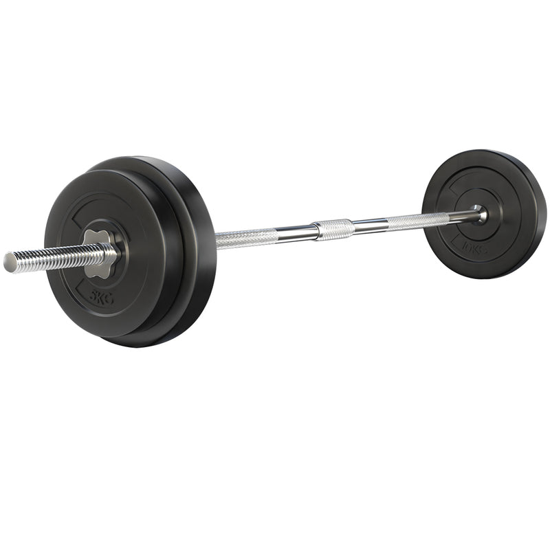 barbell bar and weights 38kg 