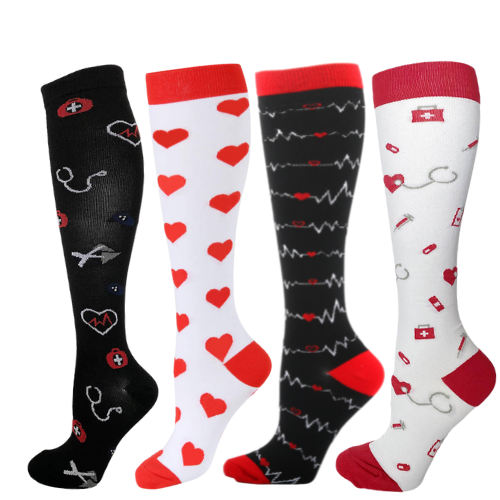 4 Pack Red Nurse Compression Socks – Bandazla