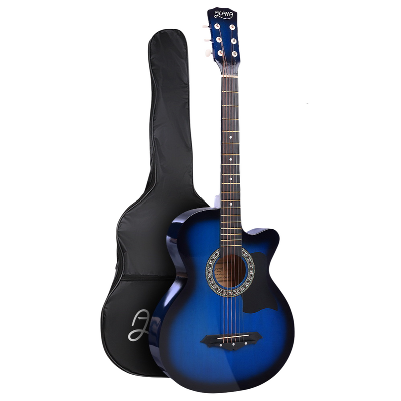 38 Inch Wooden Acoustic Guitar Blue