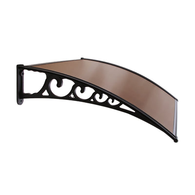 Instahut Window Door Awning 1mx2m Brown Hollow Sheet Plastic Frame