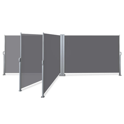 Instahut Side Awning Sun Shade Outdoor Retractable Privacy Screen 2MX6M Grey