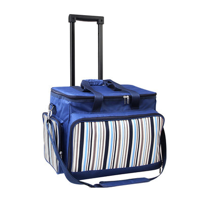 6 person picnic basket insulated cooler bag