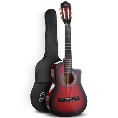 classical acoustic guitar red 34inch 1/2 size