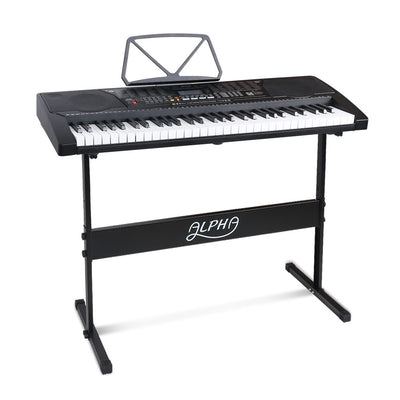 electronic keyboard black with music stand holder 