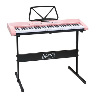 61 key electronic keyboard pink 