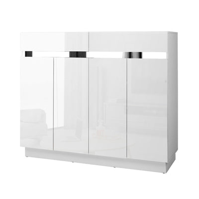 Shoe Cabinet 120cm white cupboard high gloss