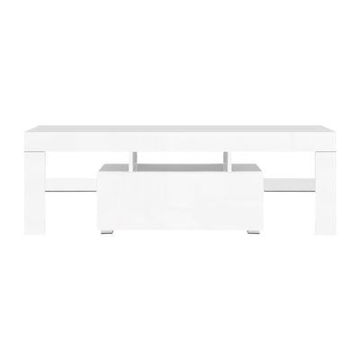 led tv stand cabinet entertainment unit white gloss