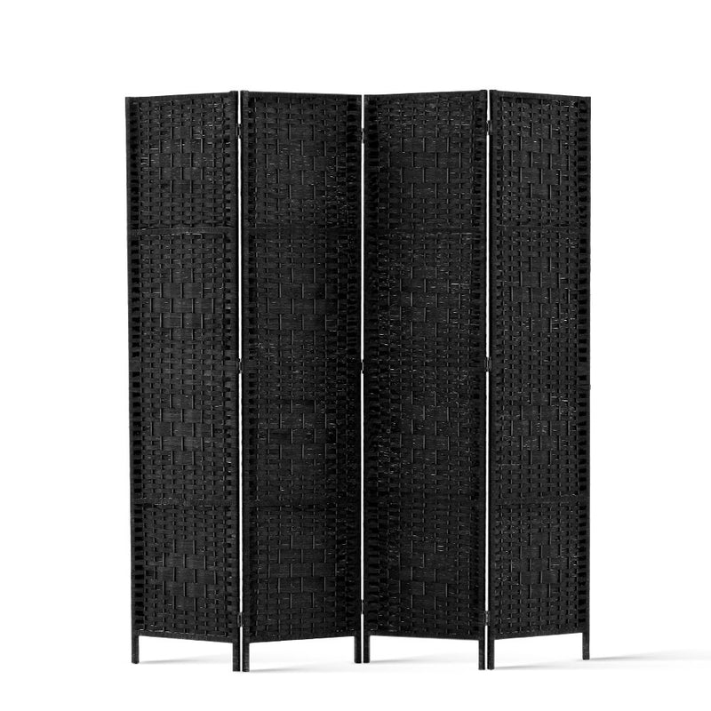 room divider 4 panel black 