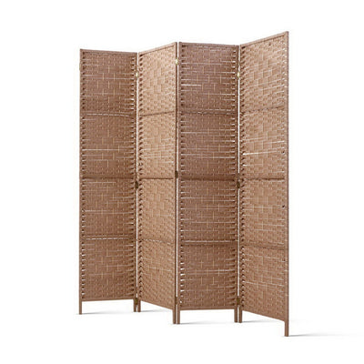 4 panel room divider privacy screen natural foldable