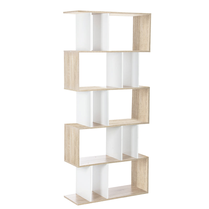 Display Book Storage Shelf Unit White Brown