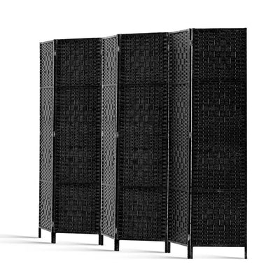 black room divider privacy screen 6 panel 