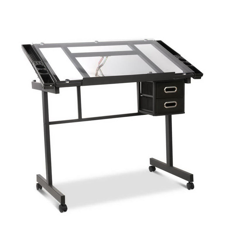 Drawing Desk Black and Grey Adjustable 