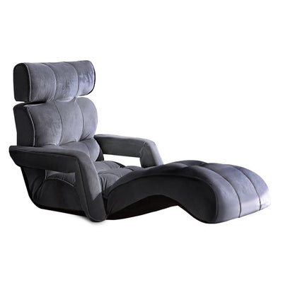Floor Adjustable Lounger with Arms Charcoal