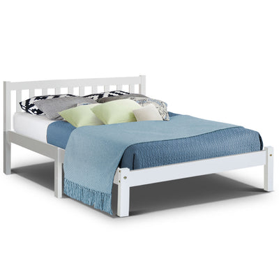white bed frame double