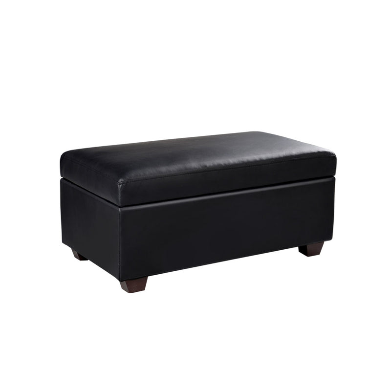 faux leather ottoman black 