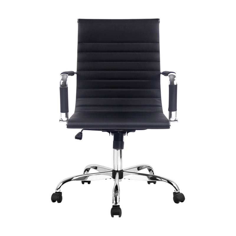 office chair black mid back support 