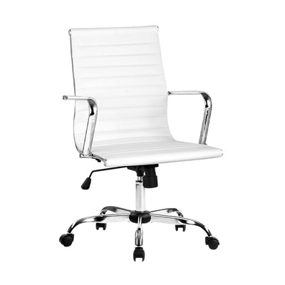 office chair white mid back 