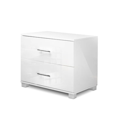 bedside tables white high gloss