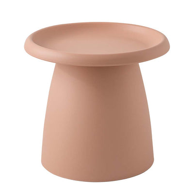 round pink bedside table
