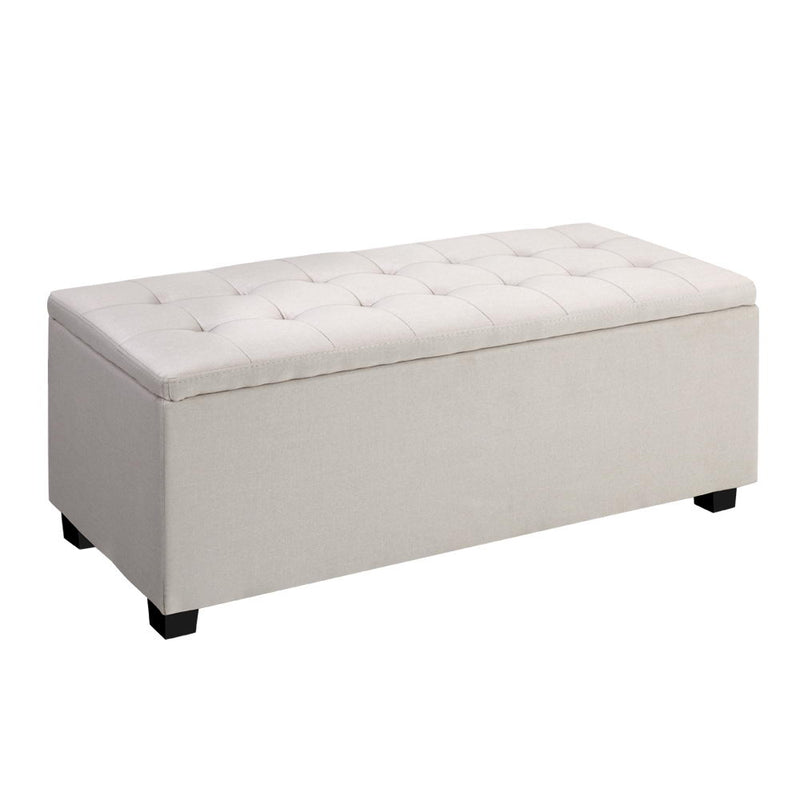 Large Fabric Ottoman Beige