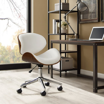 white leather office chair