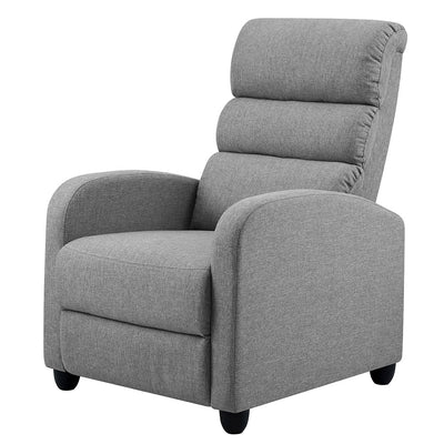 fabric recliner armchair grey 