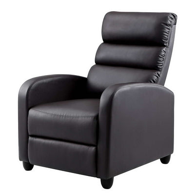 leather recliner chair brown 
