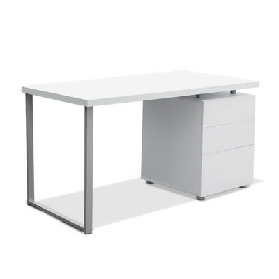 Metal Desk with Drawers White