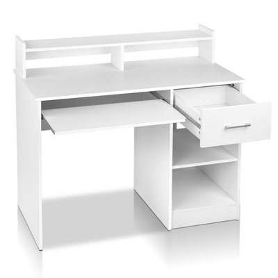 white desk computer with storage 