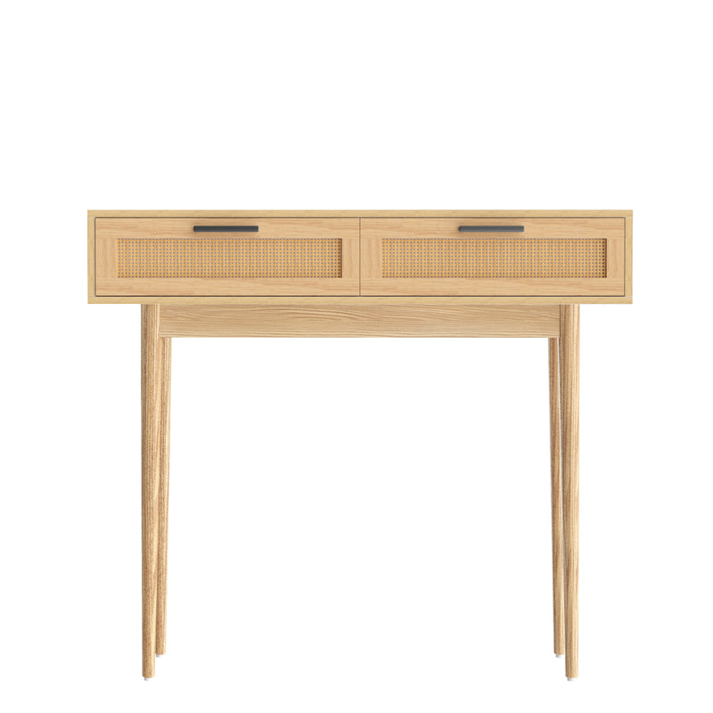 rattan console table 